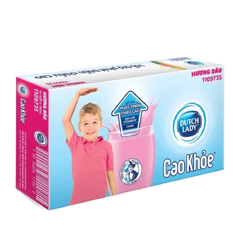 Sữa tươi tiệt trùng  Dutchlady cao khỏe hương dâu lốc 4*110ml