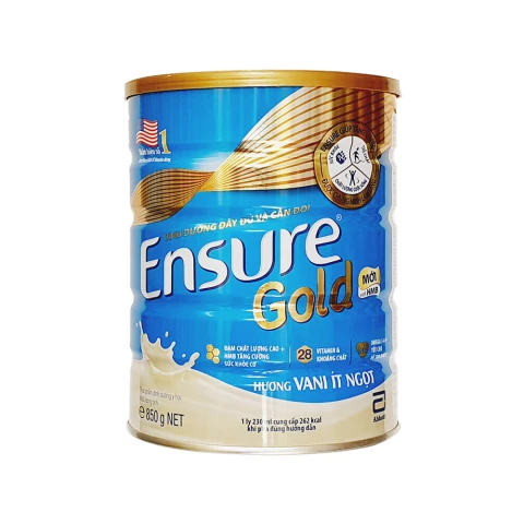 Sữa bột Ensure Gold vani ít ngọt 800gr