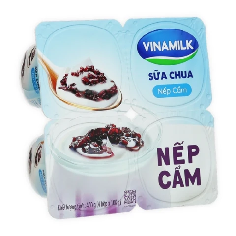 Sữa chua ăn Vinamilk nếp cẩm vỉ 4*100gr