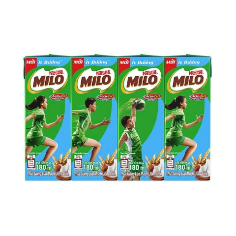 Sữa lúa mạch Nestle Milo ít đường lốc 4*180ml