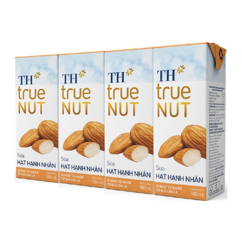 Sữa tươi tiệt trùng TH True Nut hạt hạnh nhân lốc 4*180ml