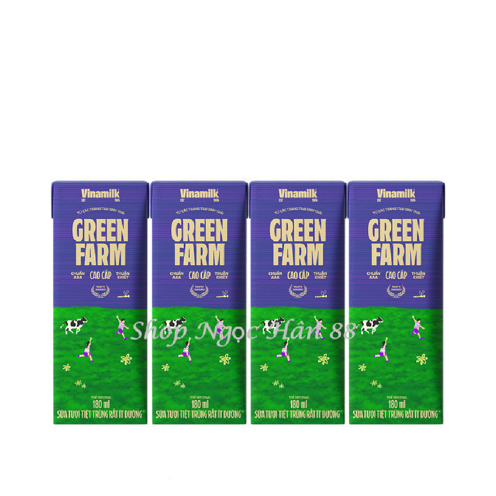 Sữa tươi tiệt trùng Green Farm có đường lốc 4*110ml