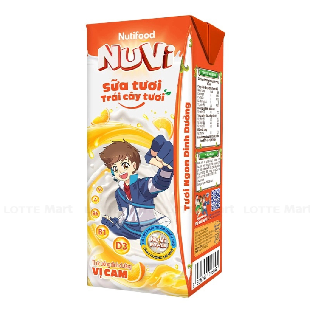 Sữa tươi trái cây NuVi hương cam lốc 4*180ml