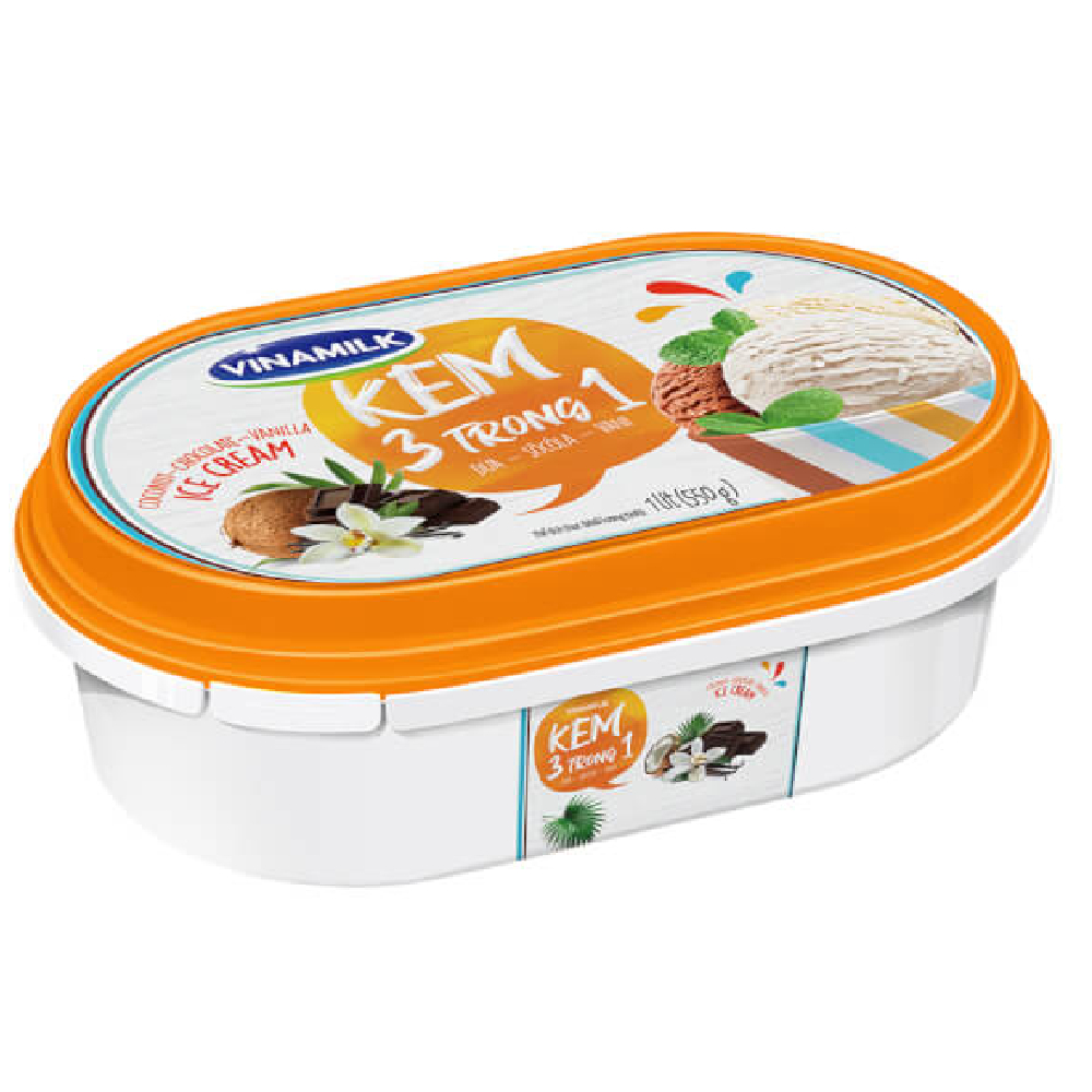 Kem dừa- socola- vani Vinamilk 1L/4