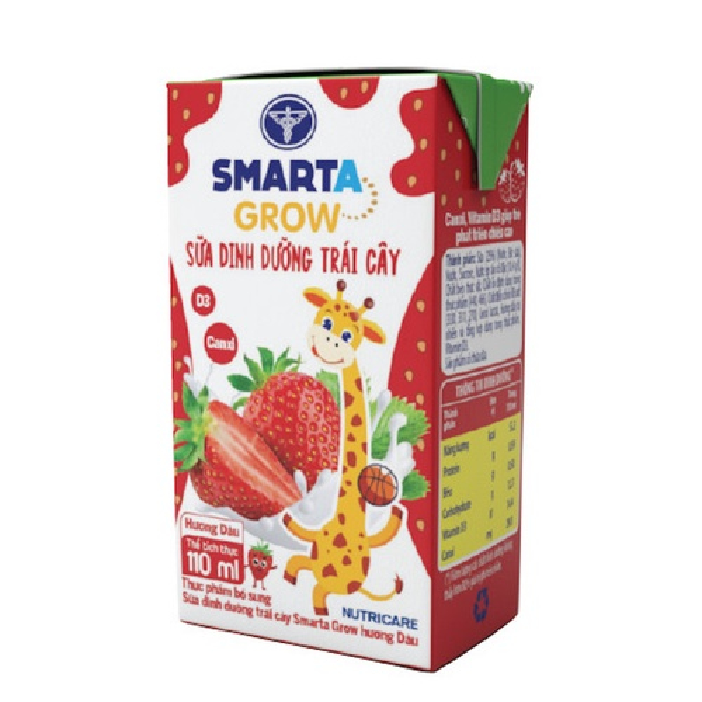 Sữa Nutricare Smarta Grow Opti hương dâu 110ml*4