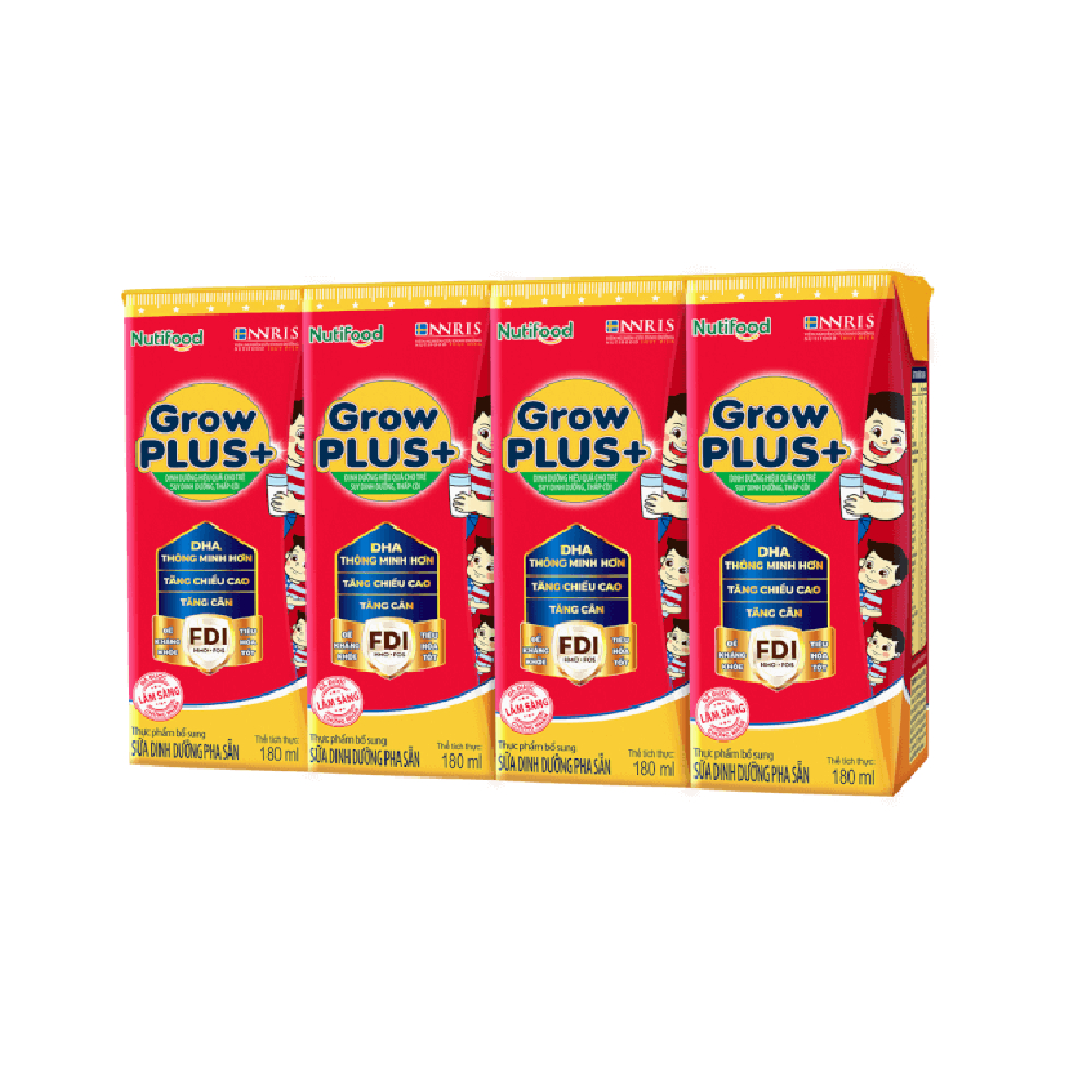 Sữa bột pha sẵn GrowPlus+ sữa non lốc 4*180ml