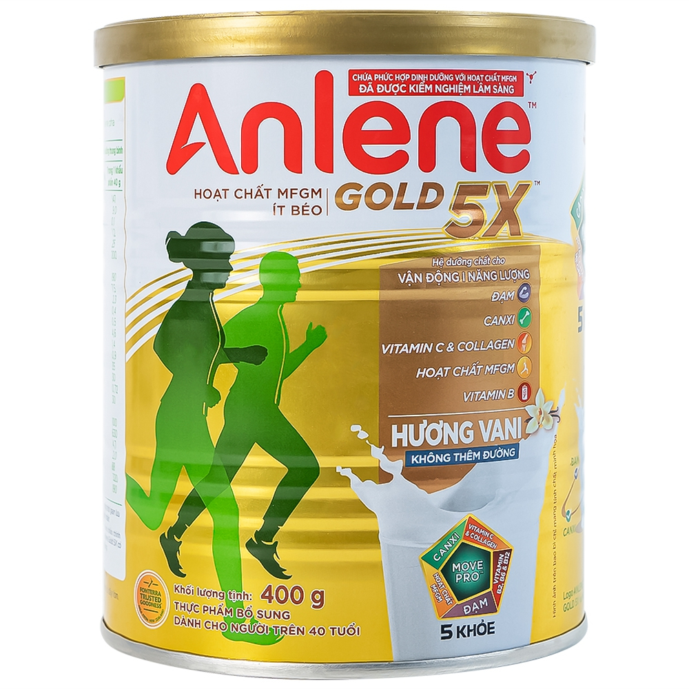 Sữa bột Anlene Gold 5X trên 40 tuổi hương vani 400gr