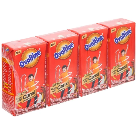 Sữa Ovatin    lúa mạch 2X Canxi lốc 4*110ml