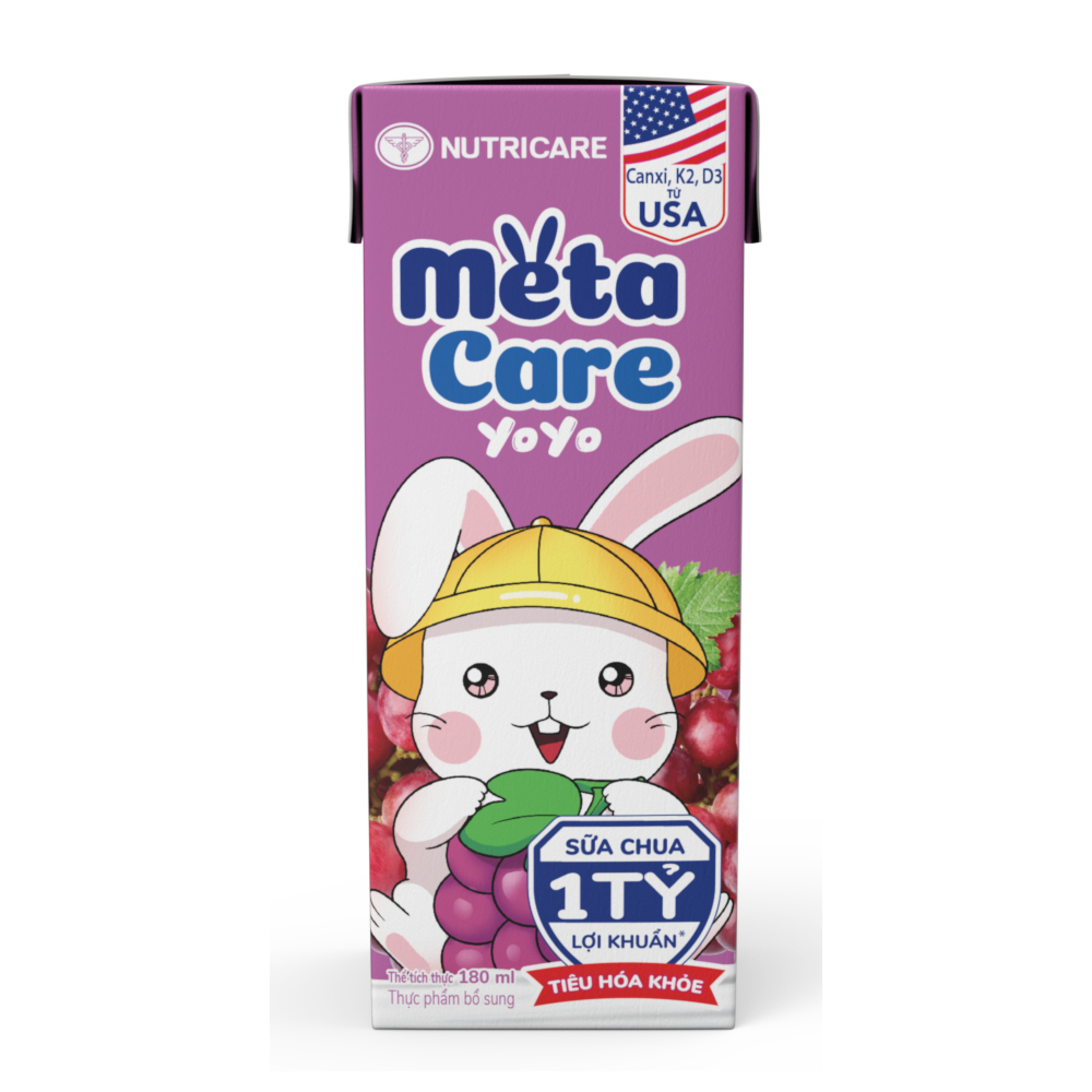 Sữa chua uống Metacare YoYo hương nho lốc 4*110ml
