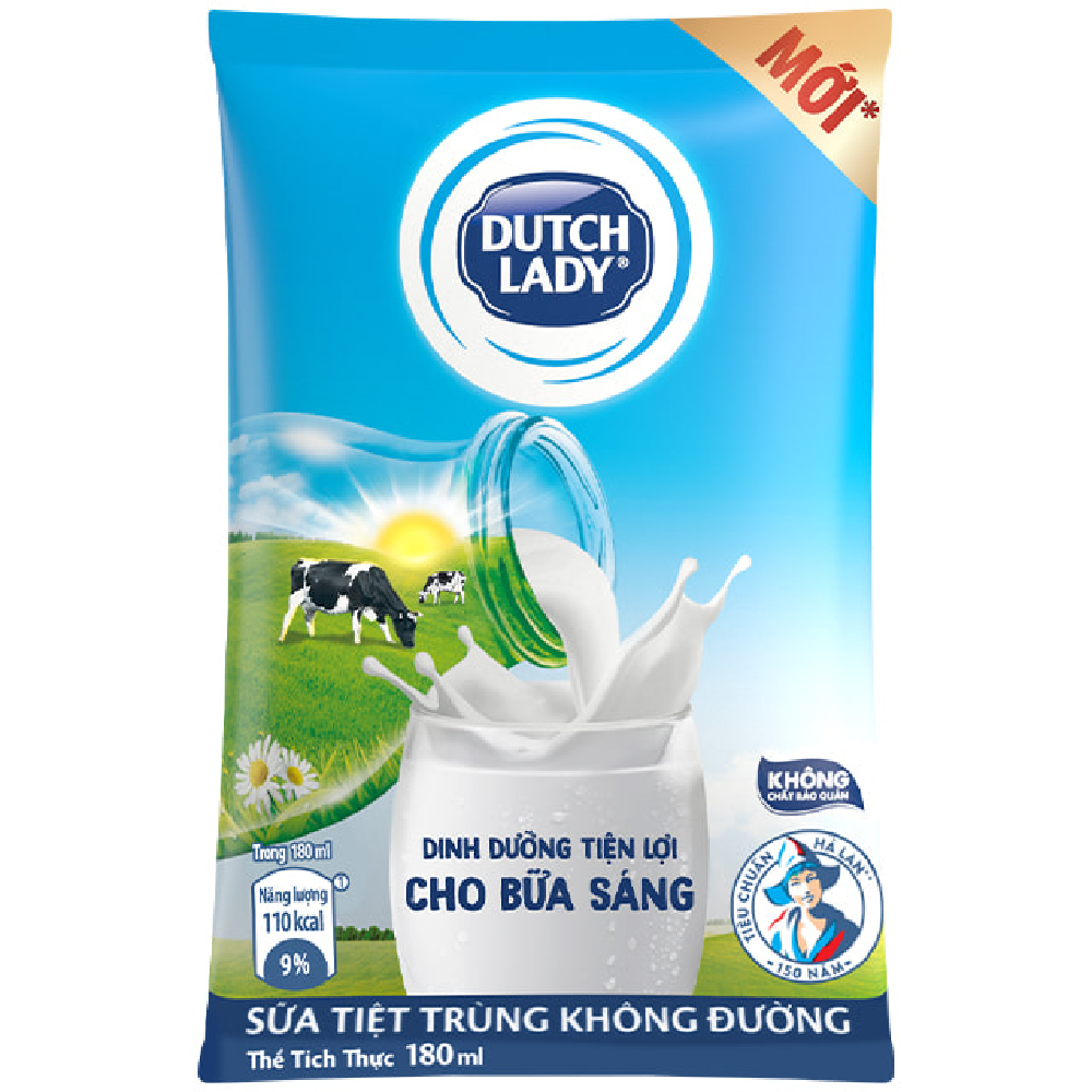 Sữa dinh dưỡng Dutch Lady không đường 180ml