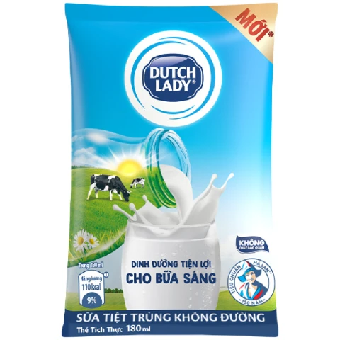 Sữa dinh dưỡng Dutch Lady không đường 180ml