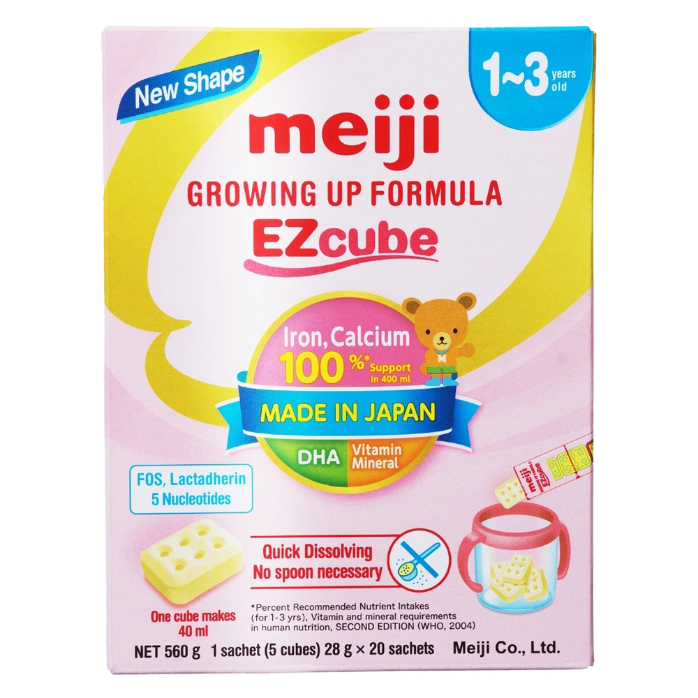 Sữa bột Meiji Growing Up Formula Ezcube 560gr
