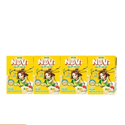 Thức uống sữa tươi trái cây  vị trái cây nhiệt đới  lốc 4*110ml