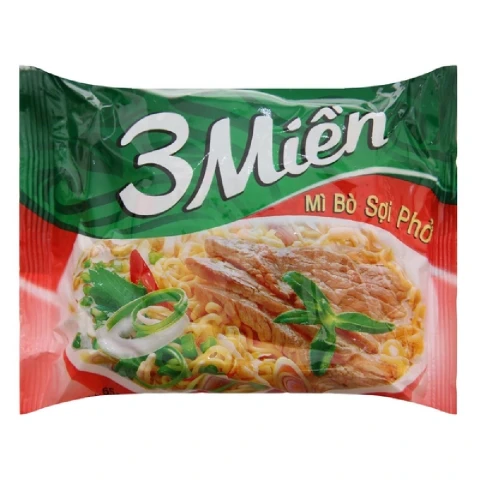 Mì 3 Miền bò sợi phở 65gr