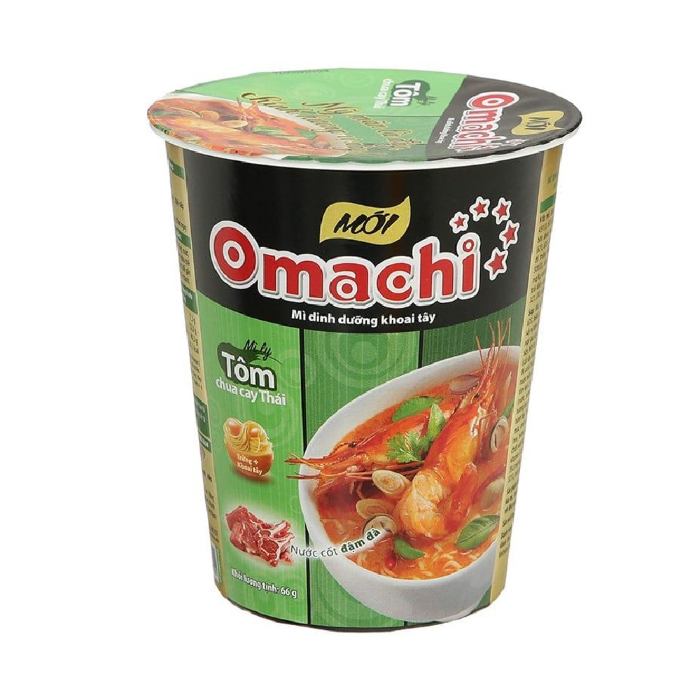 Mì khoai tây Omachi lẩu tôm chua cay ly 66gr