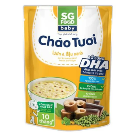 Cháo tươi baby SG Food lươn và đậu xanh 240gr