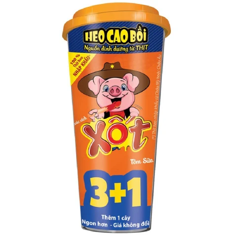 Xúc xích  Heo Cao Bồi  xốt tôm sữa  4cây*15gr