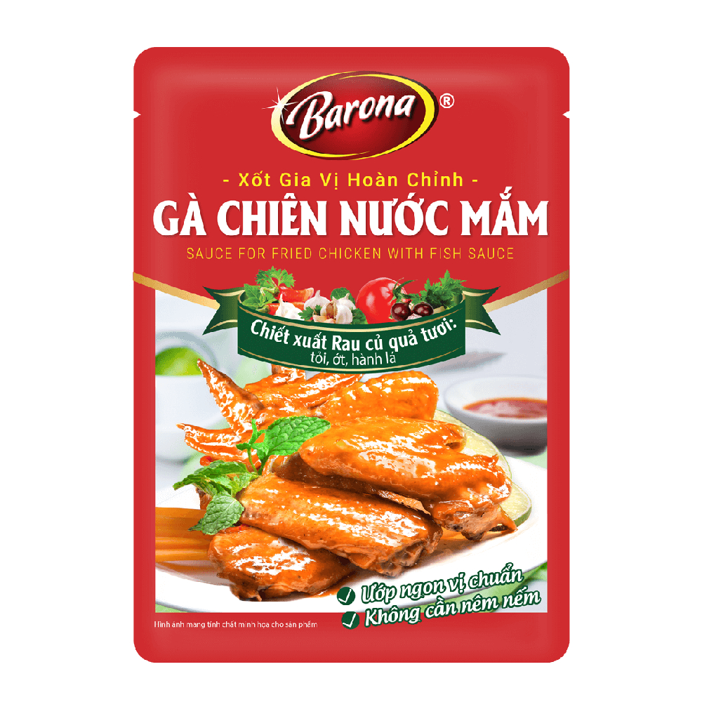 Xốt gia vị hoàn chỉnh Barona gà chiên nước mắm 80gr
