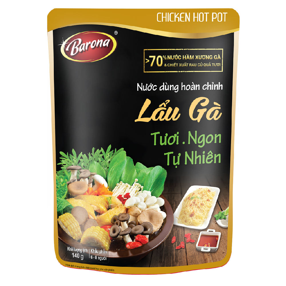Nước dùng hoàn chỉnh Barona lẩu gà 164gr