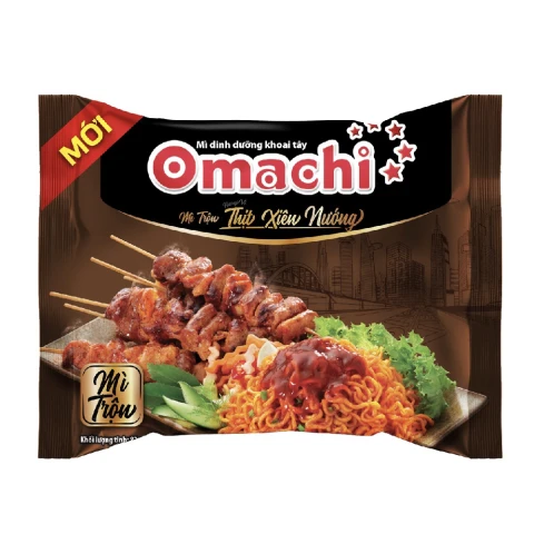 Mì Omachi trộn thịt xiên nướng 82gr