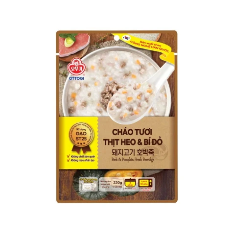 Cháo tươi Ottogi heo và bí đỏ 220gr