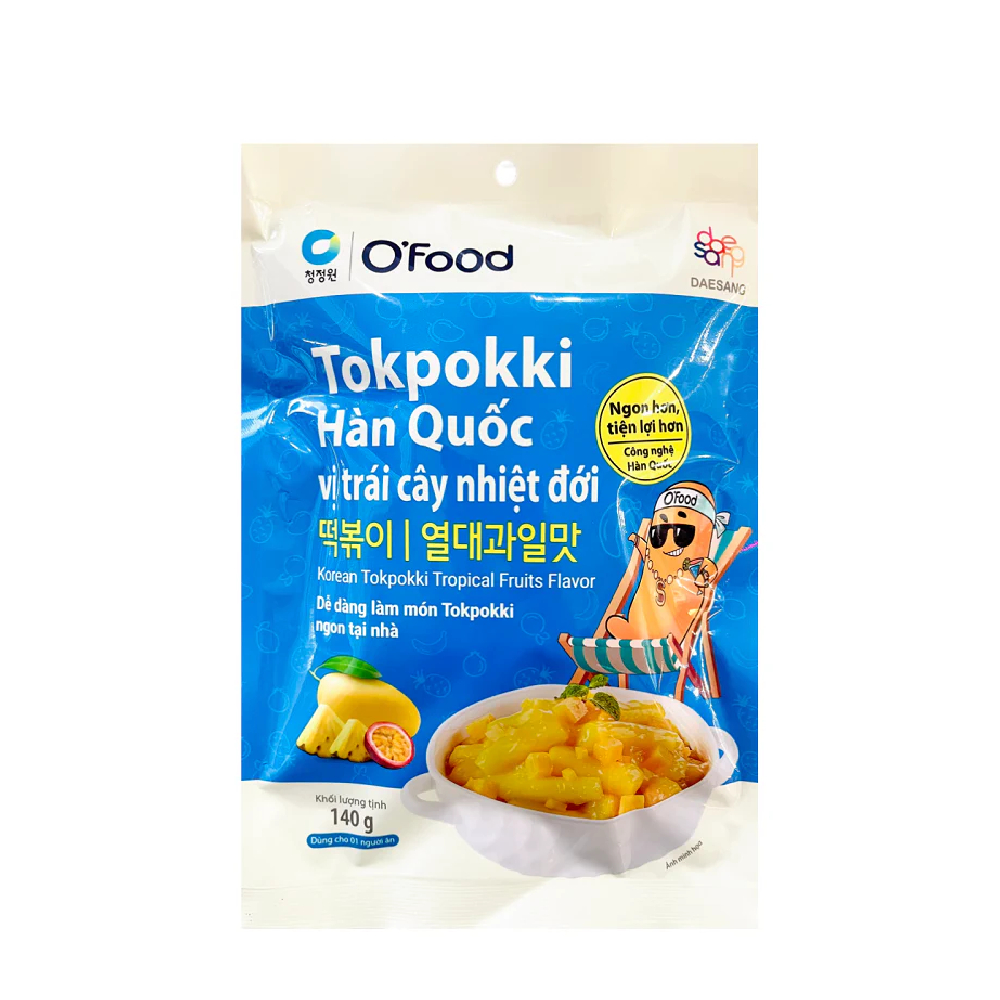 Tokpokki Hàn Quốc O Food vị trái cây nhiệt đới 140gr