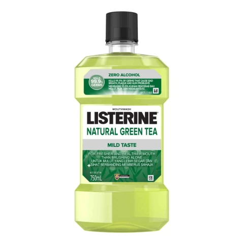 Nước súc miệng  Listerine Natural green tea mua 1 tặng 1 750ml