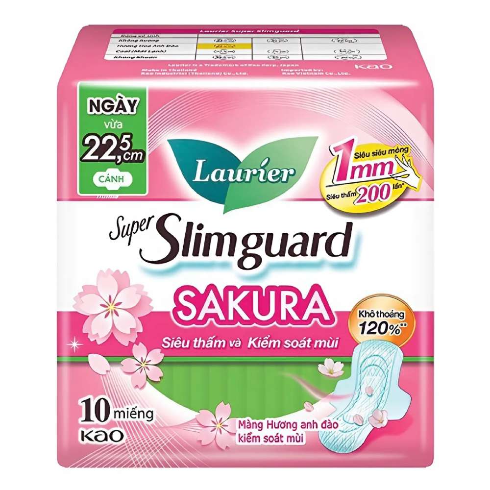 BVS Laurier Fresh&Free Super Slimguard Siêu mềm mịn hương hoa 22.5 cm 8M/6