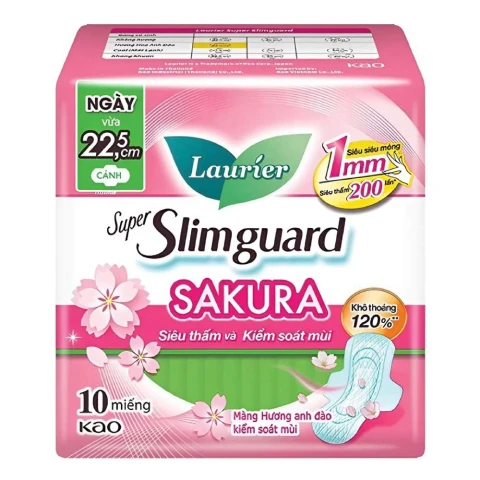 BVS Laurier Fresh&Free Super Slimguard Siêu mềm mịn hương hoa 22.5 cm 8M/6