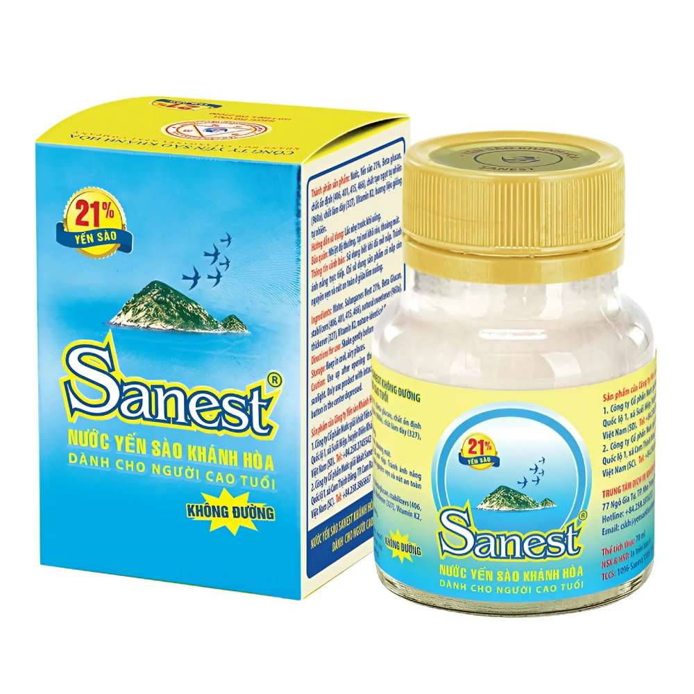 Nước yến sào  Sanvinest 21% yến sào người cao tuổi k đường  70ml