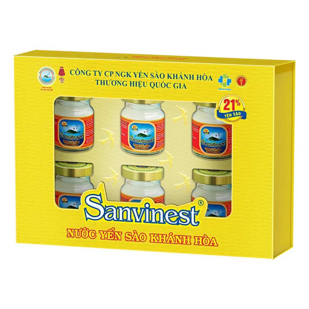 Hộp quà nước yến sào  Sanvinest 21% yến sào có đường  8 lọ*70ml