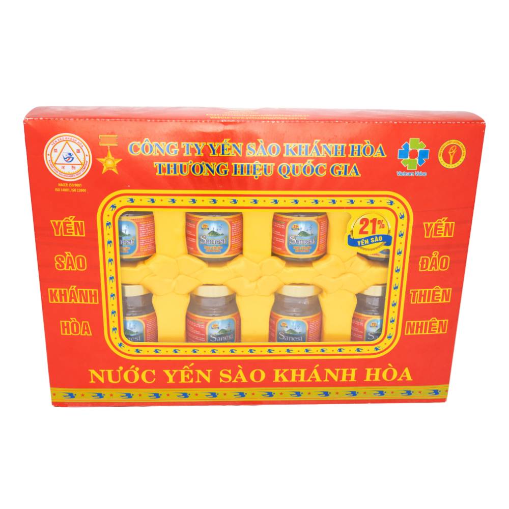 Hộp nước yến sào  Sanvinest 21% yến sào có đường  8 lọ*70ml