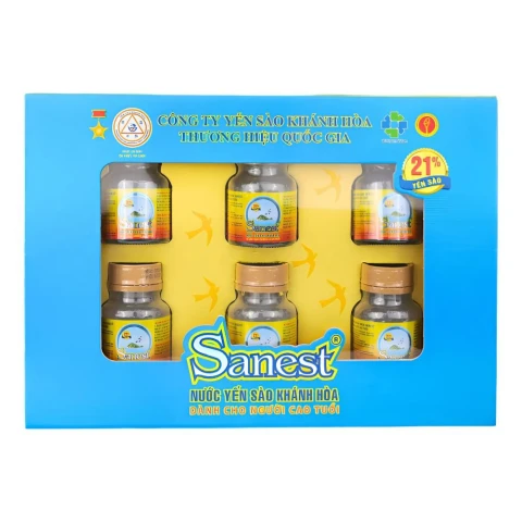 Hộp quà yến Savinest 21% người cao tuổi có đường 6*70ml